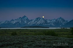 Grand Teton Range and Moon