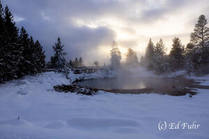Fading Light in a Geyser Basin