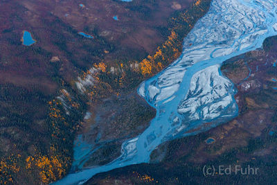 Aerial View of Denali's Arteries