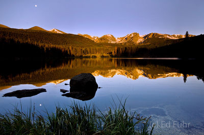 Moon Over Sprague Lake