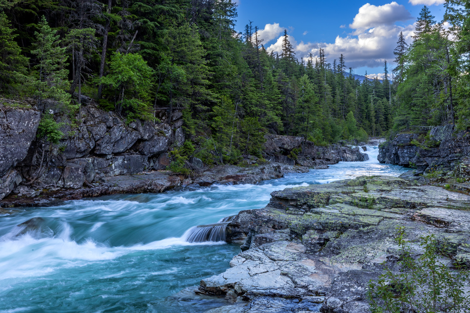 McDonald Creek is a powerful and dangerous river as the early summer melt of the snows high above swells this beautiful river...