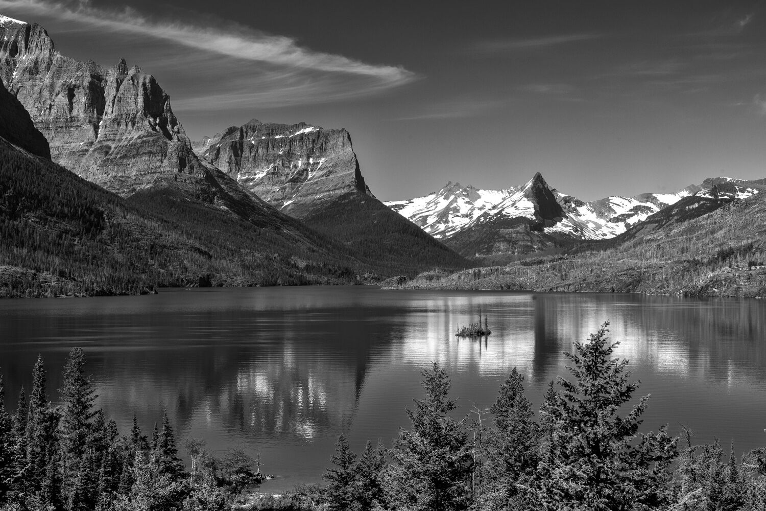 A classic view of Wild Goose Island and St. Mary Lake in Glacier National Park.
