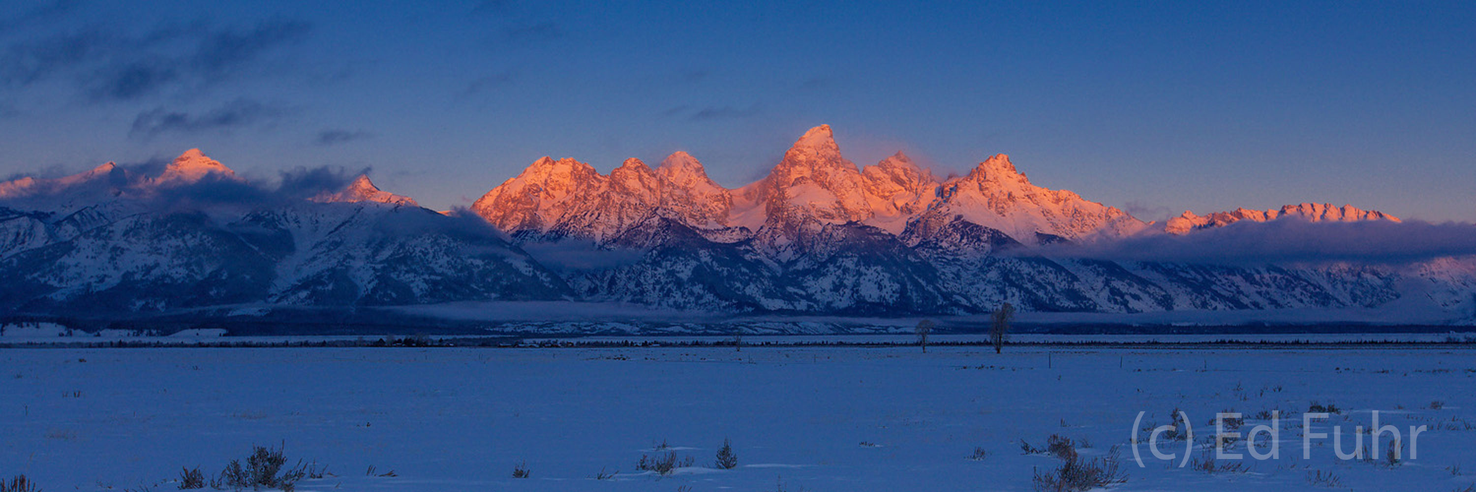 Teton Sunrise Panorama, December 2007