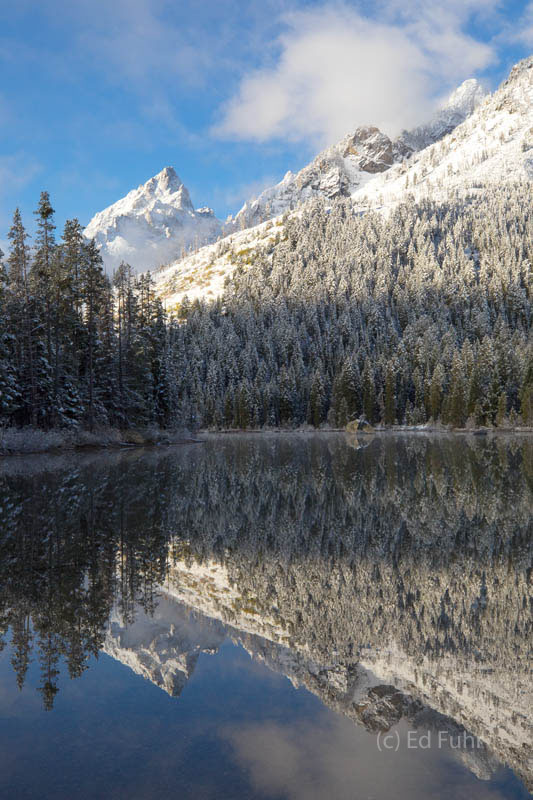snow, autumn, string lake, reflection, teton, 2017, Tetons, Grand Teton