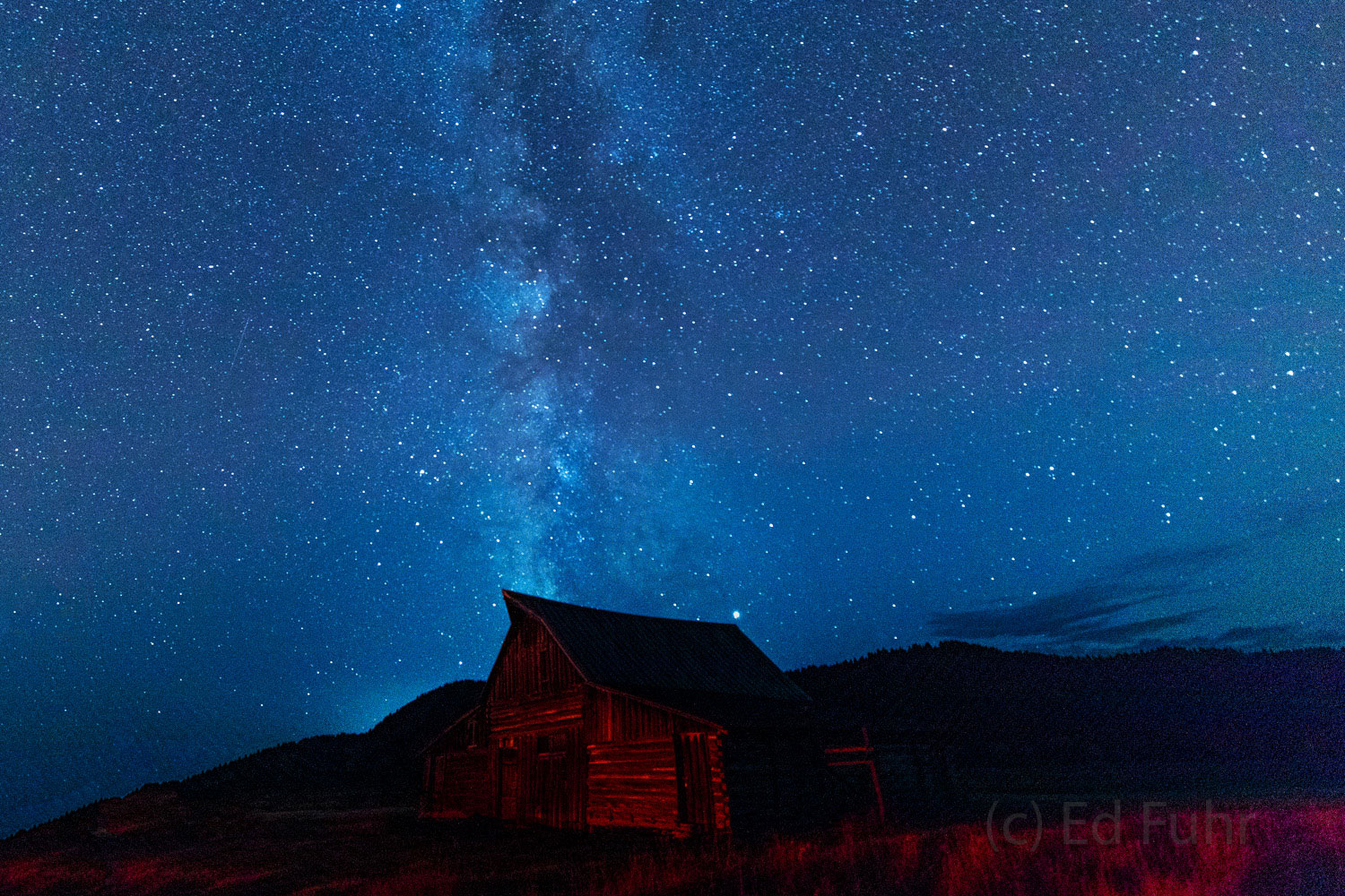 Moulton Barn Under the Stars The milky way rises above the Moulton Barn, built more than a century ago, by settling Mormons.