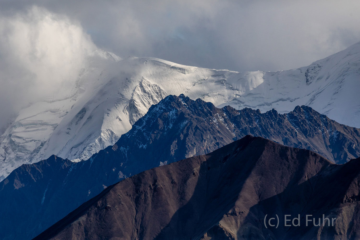 Ascending Peaks The high peaks of the Alaskan Range have already received their first new snow of the season.