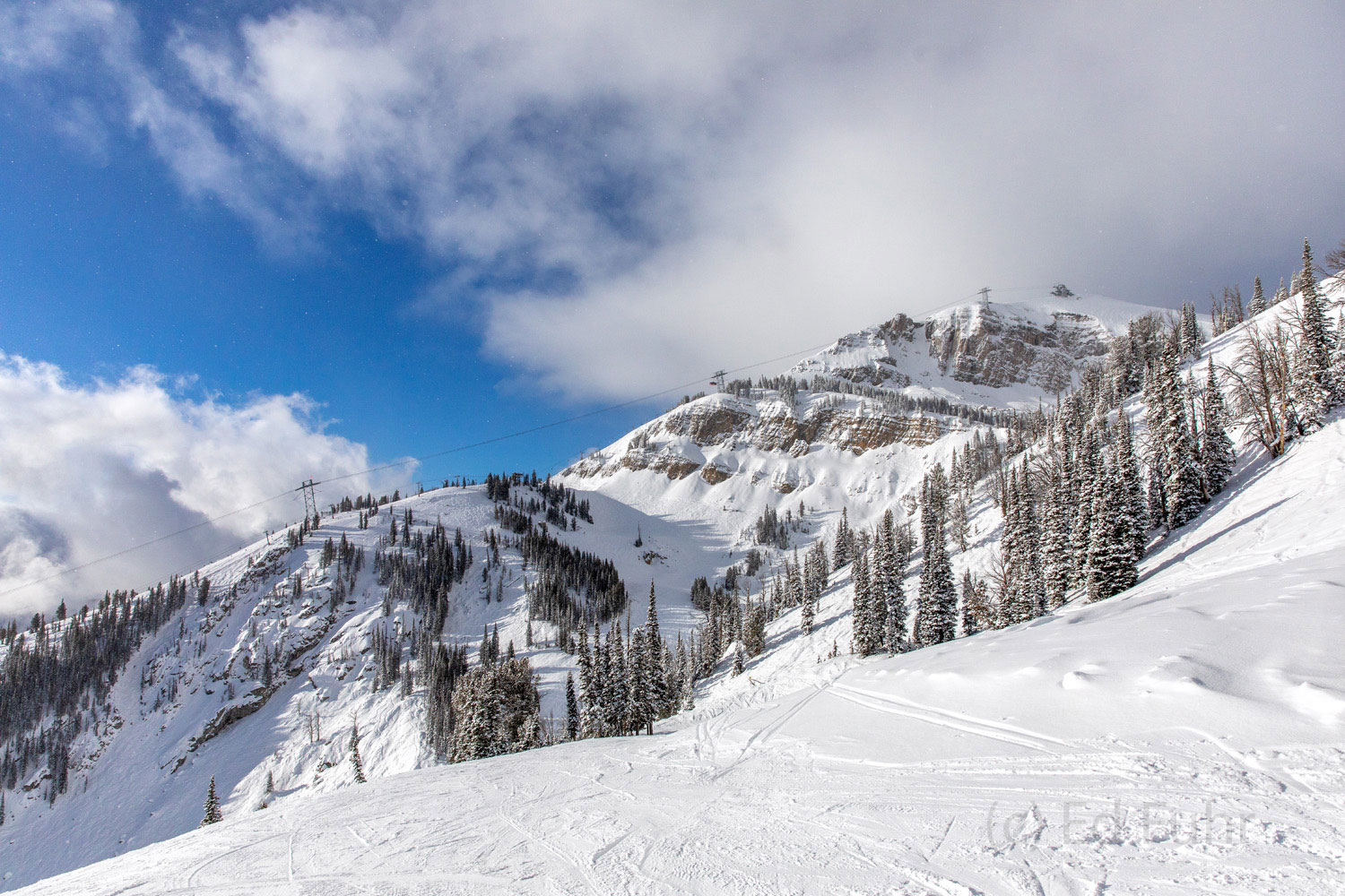 Rendezvous Mountain An advantage to skiing is the opportunity to experience some higher regions of the Tetons, including the areas surrounding Sublette...