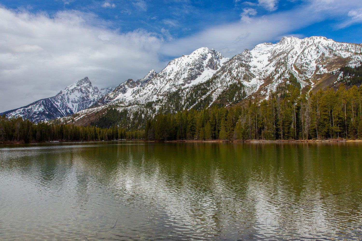 String Lake Surprise Spring Snow Above String Lake