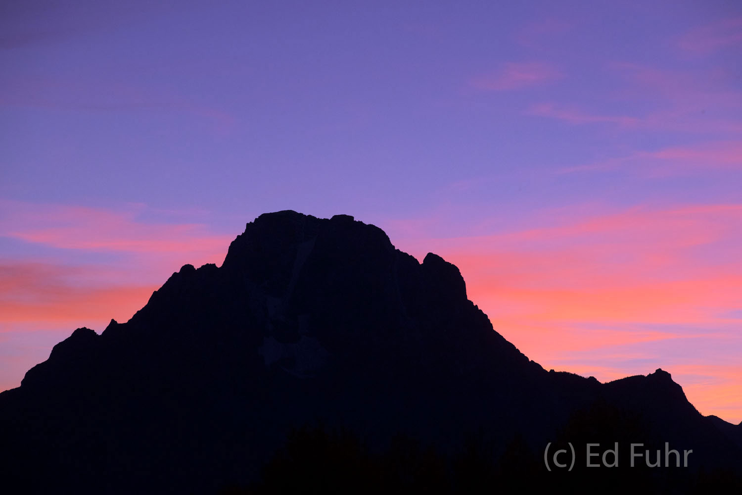 Mount Moran at Dusk Grand Teton Silhouette