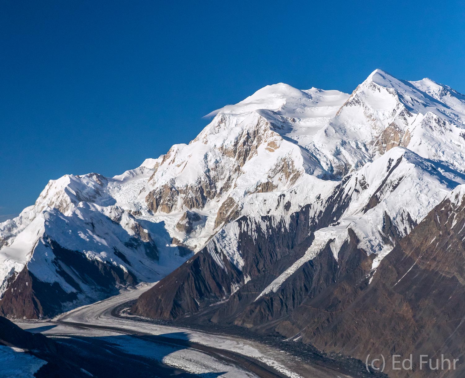 Ruth's Glacier flows from Denali's heavenly peaks.