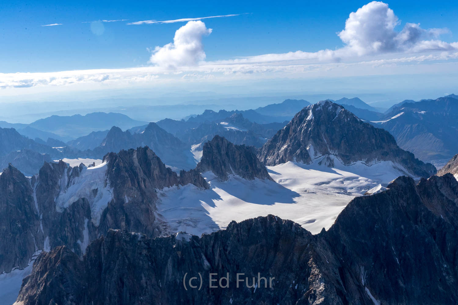 The volcanic origins of these mountains is appreciated from the window of a plane!