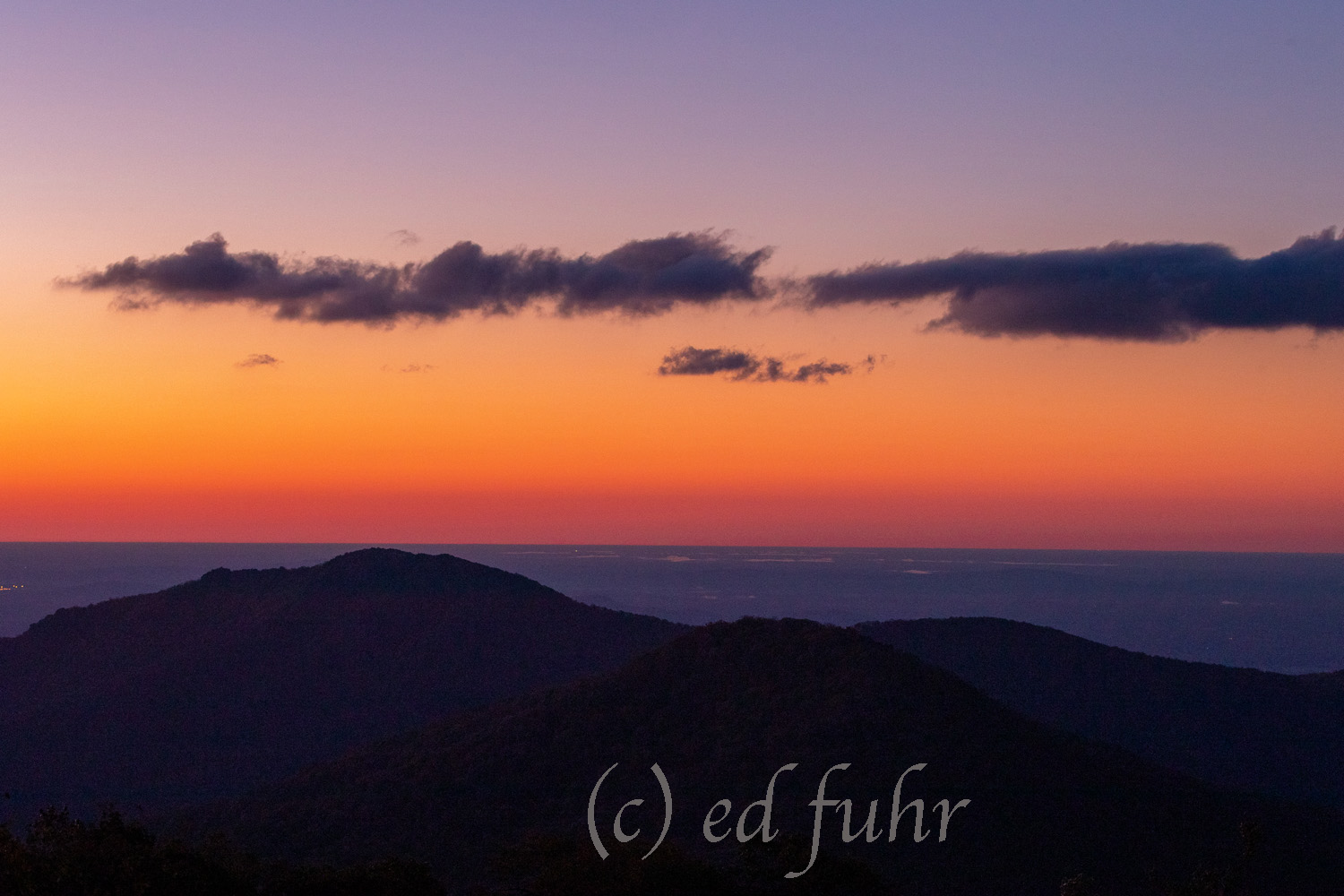 Sunrise Over Old Rag from Thorofare Overlook.