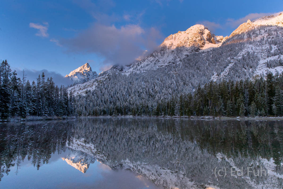 String Lake Splendor aspen, snow, autumn, string, lake, sunrise, 2017, Tetons, Grand Teton