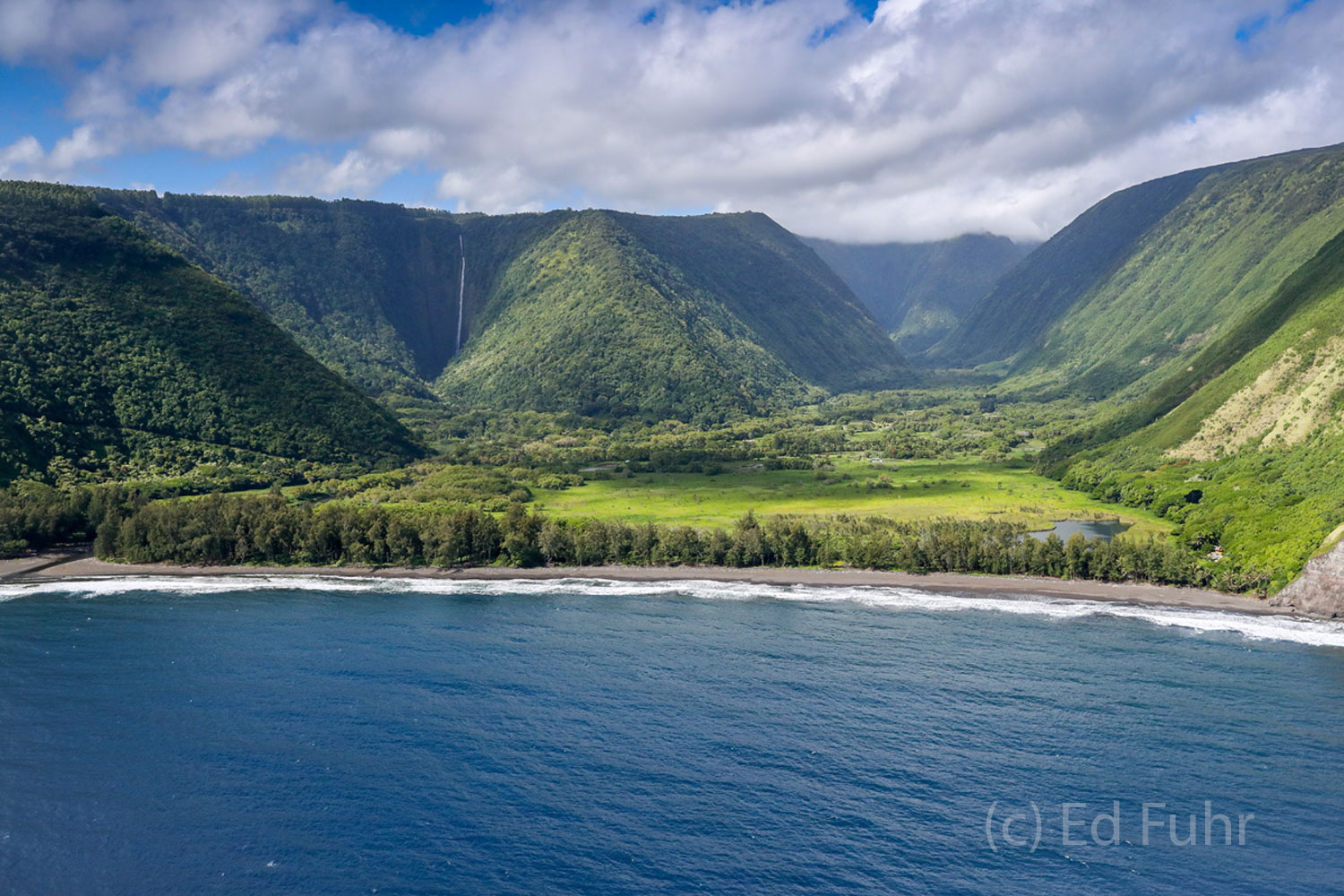 One of of 5 incredible valleys, the Waipio Valley is perhaps the island's most beautiful, at least from the air.