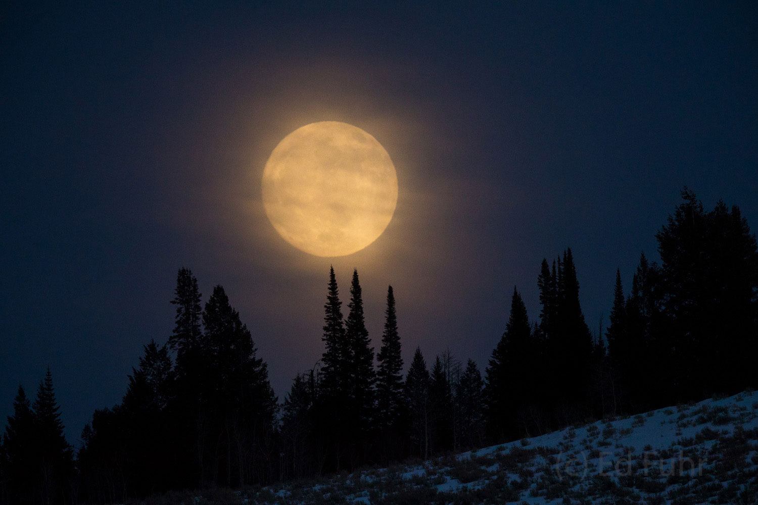 Full Moon Over the Gros Ventre A full moon rises over the Gros Ventre.