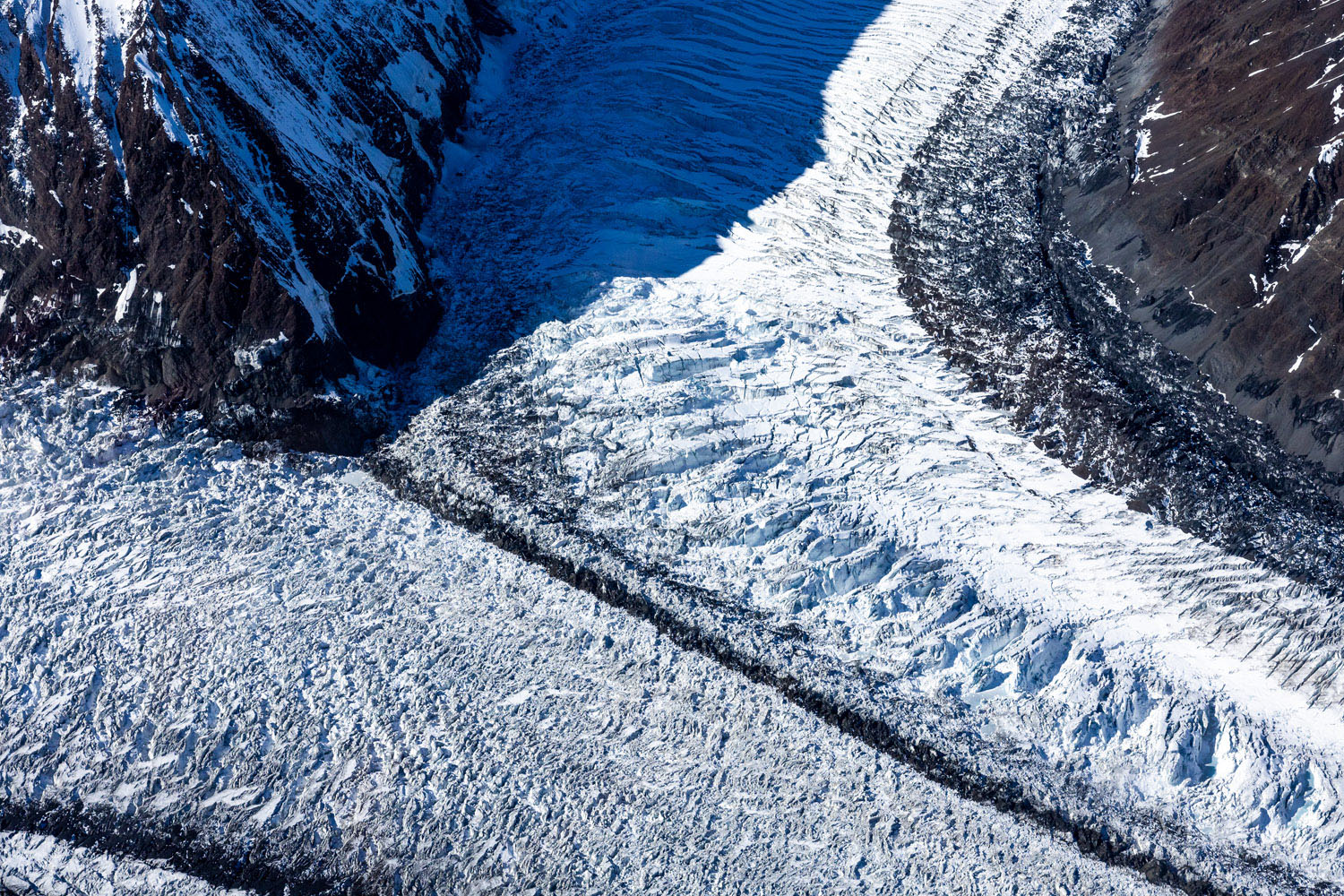 Muldrow Glacier flows down the northeastern face of Denali.