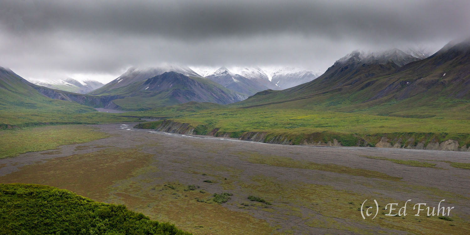 Layers of Quiet, Thorofare River Bar The view from the Eielson bluffs just west of the visitor center is stunning in its sweep and variety: the vast braided gravel...