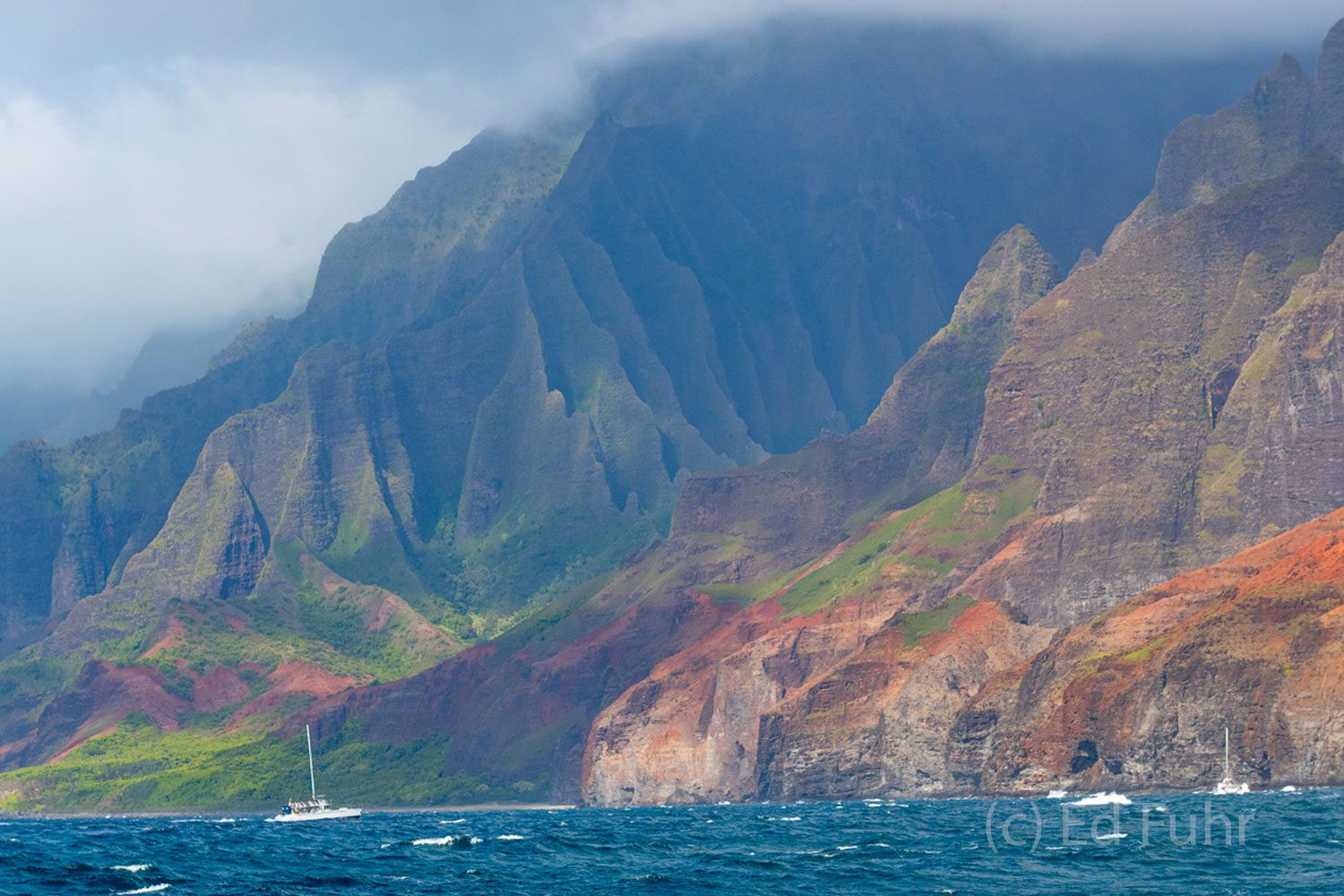 Sailing the Na Pali Coast at sunset when the light strikes the mountains as they tumble into the ocean is a sight to remember...