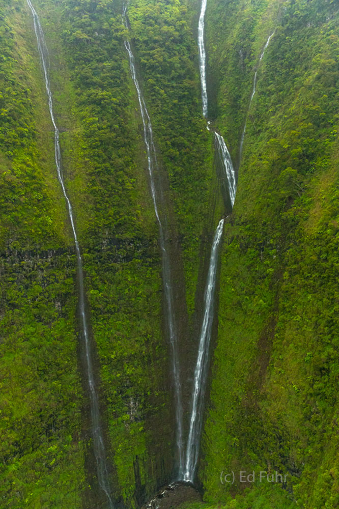 A windowless helicopter ride allowed me to see hundreds if not more waterfalls deep in the rugged and lush interior of Kauai.