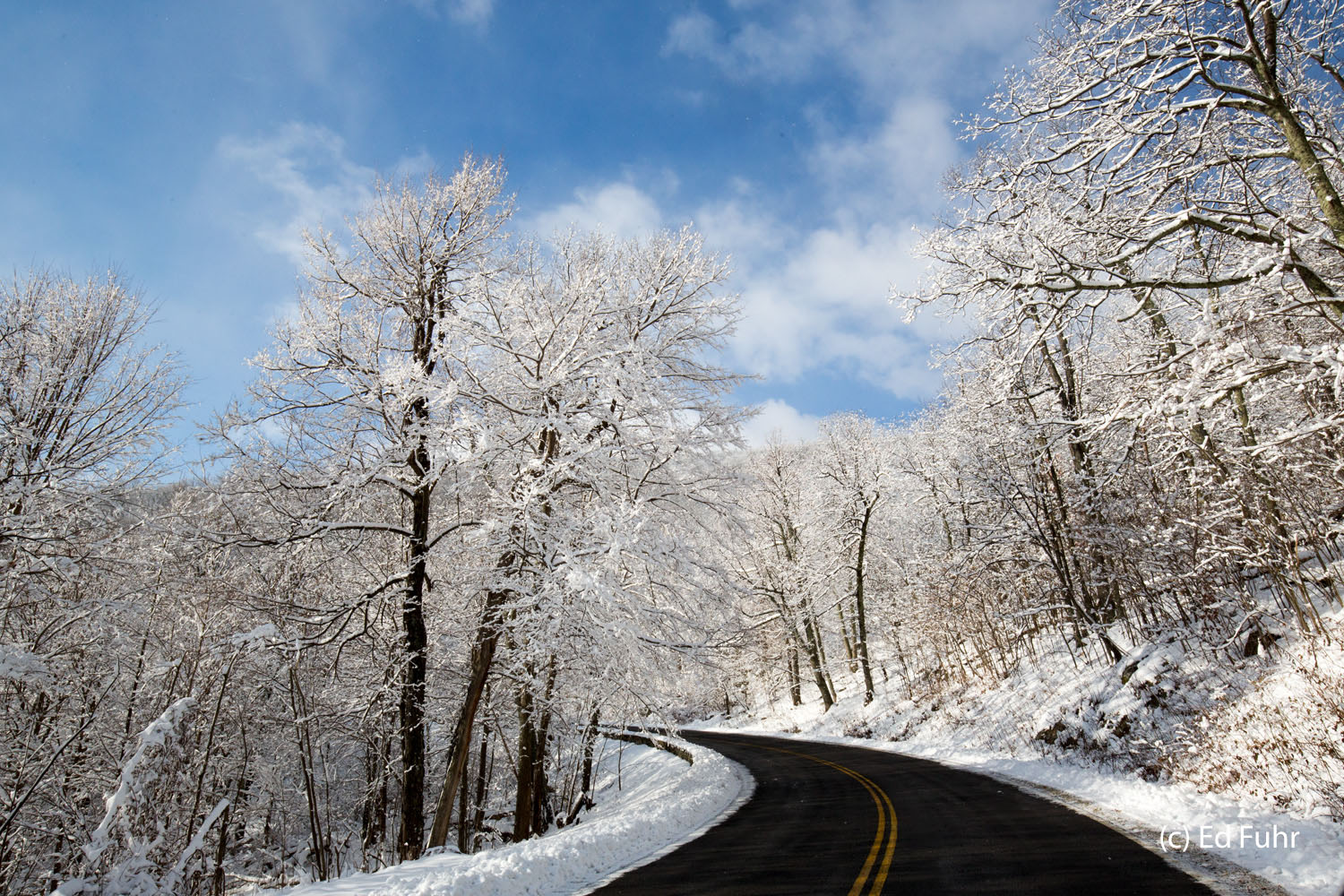 Skyline Drive is always a stunning 100 mile drive but on this winter morning, the Drive is open only to those willing to hike...