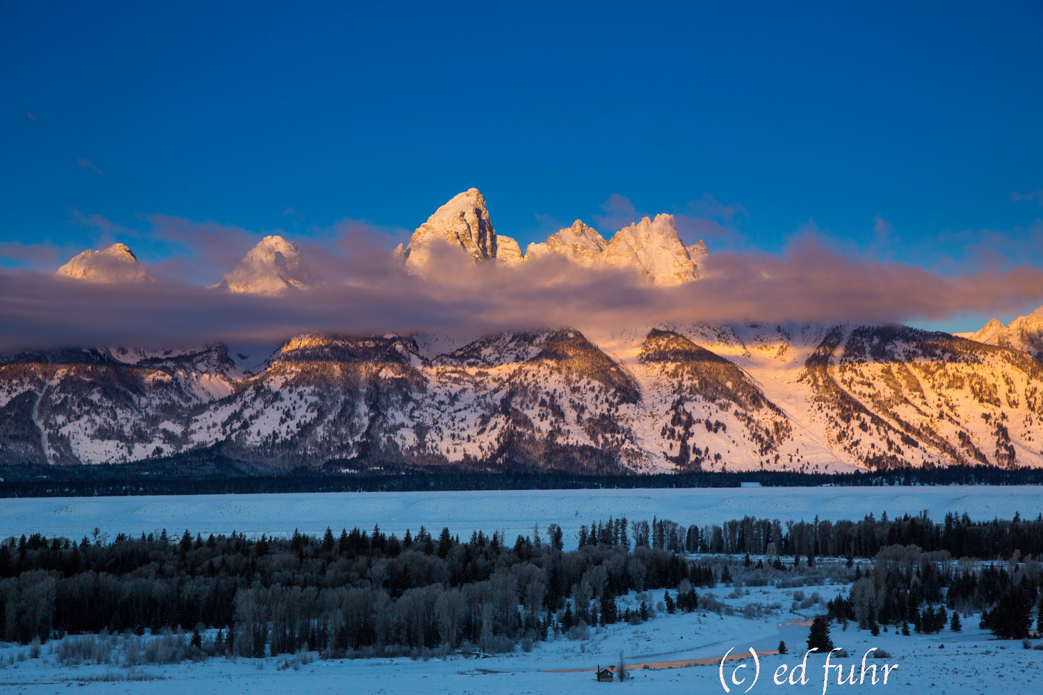 Winter Sunrise at Schwabacher's Landing grand Teton national park, winter, , 2014, Tetons, Grand Teton