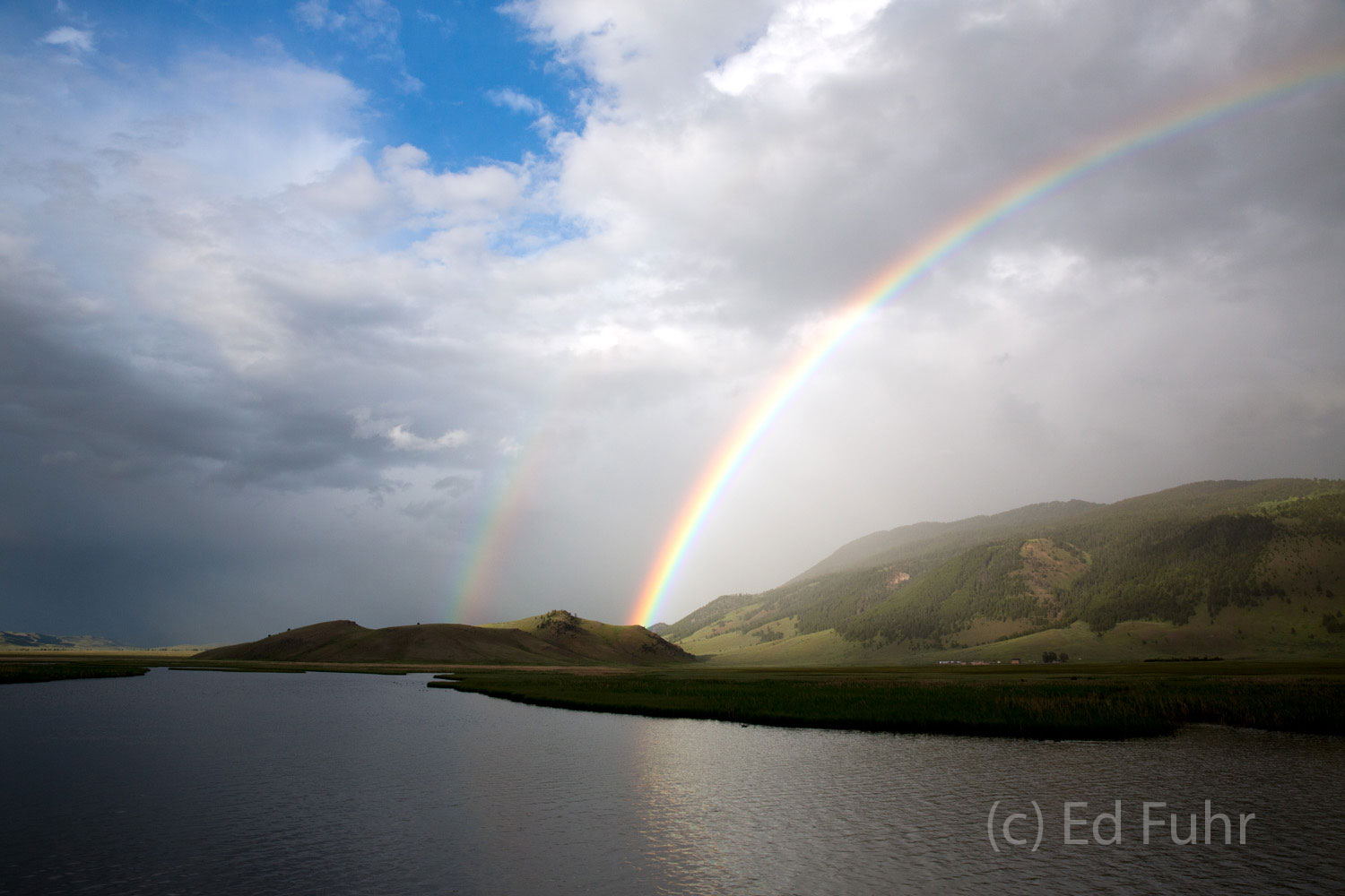 A double rainbow over Cache Creek near the southern entrance to Grand Teton National Park.