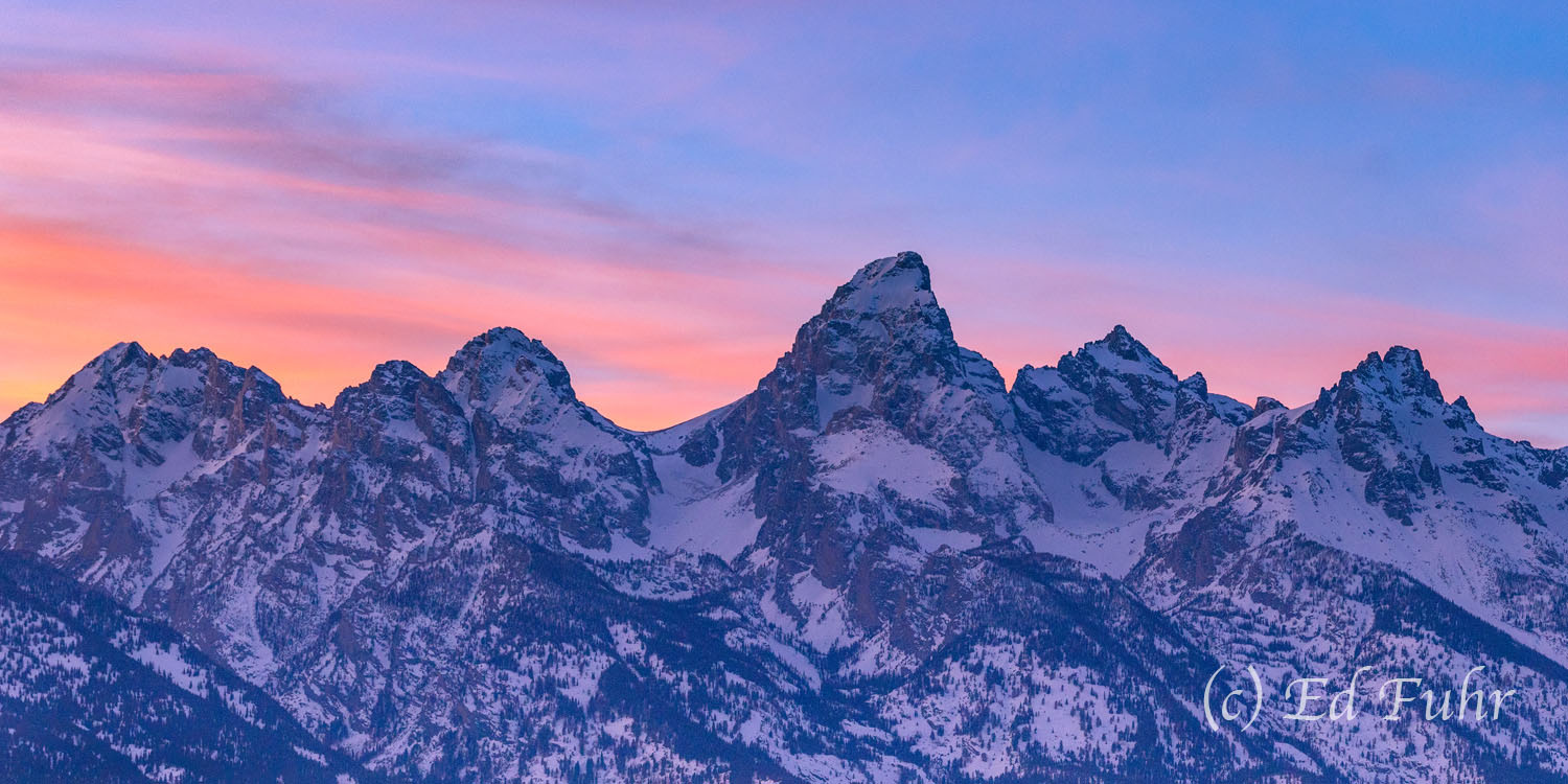 Western Glow on the Tetons Sunset Panorama Over the Tetons