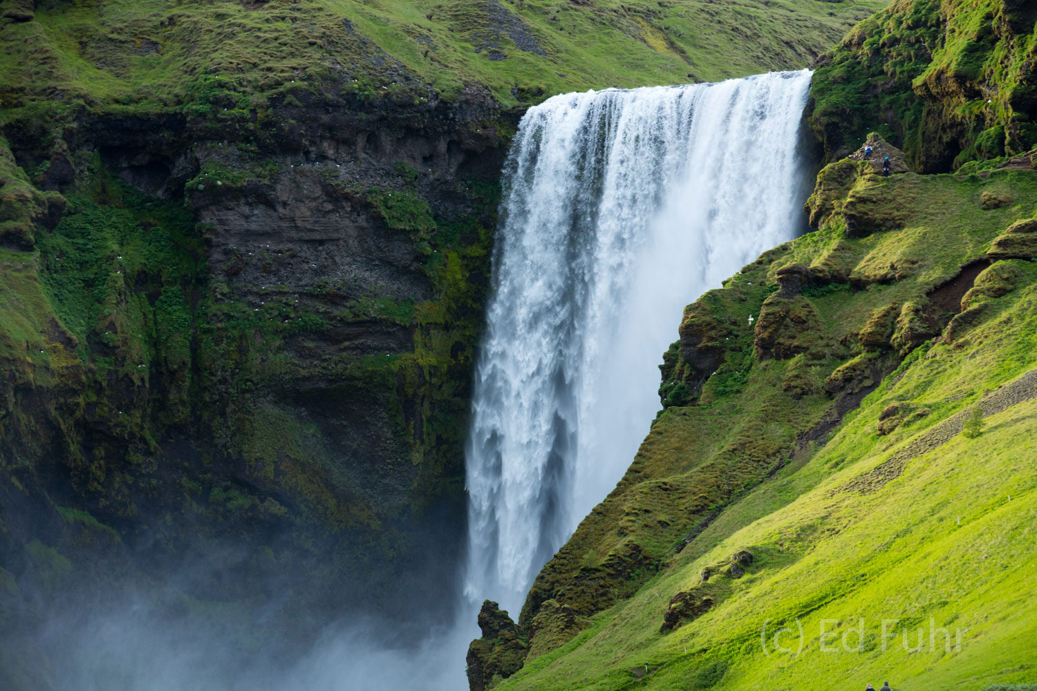 After the crowds had disappeared, the sun made a belated appeared late evening appearance, bathing the Skogafoss and its nearby...